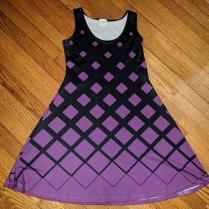 Purple and Black Skater Dress